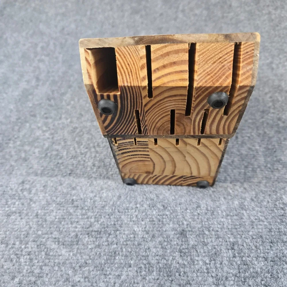 The Pioneer Woman Wooden Knife Block Holder Organizer‎ Storage Rustic Farmhouse